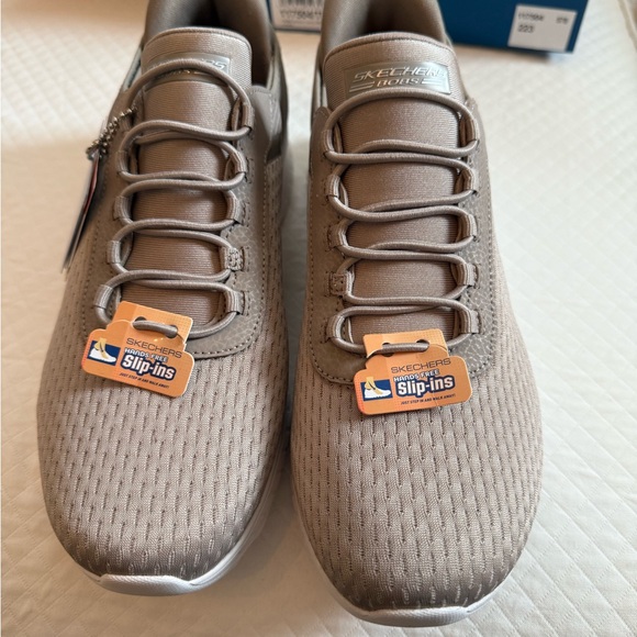 Skechers Shoes - Skechers Womens Hands Free Slip-Ins Taupe Sneakers